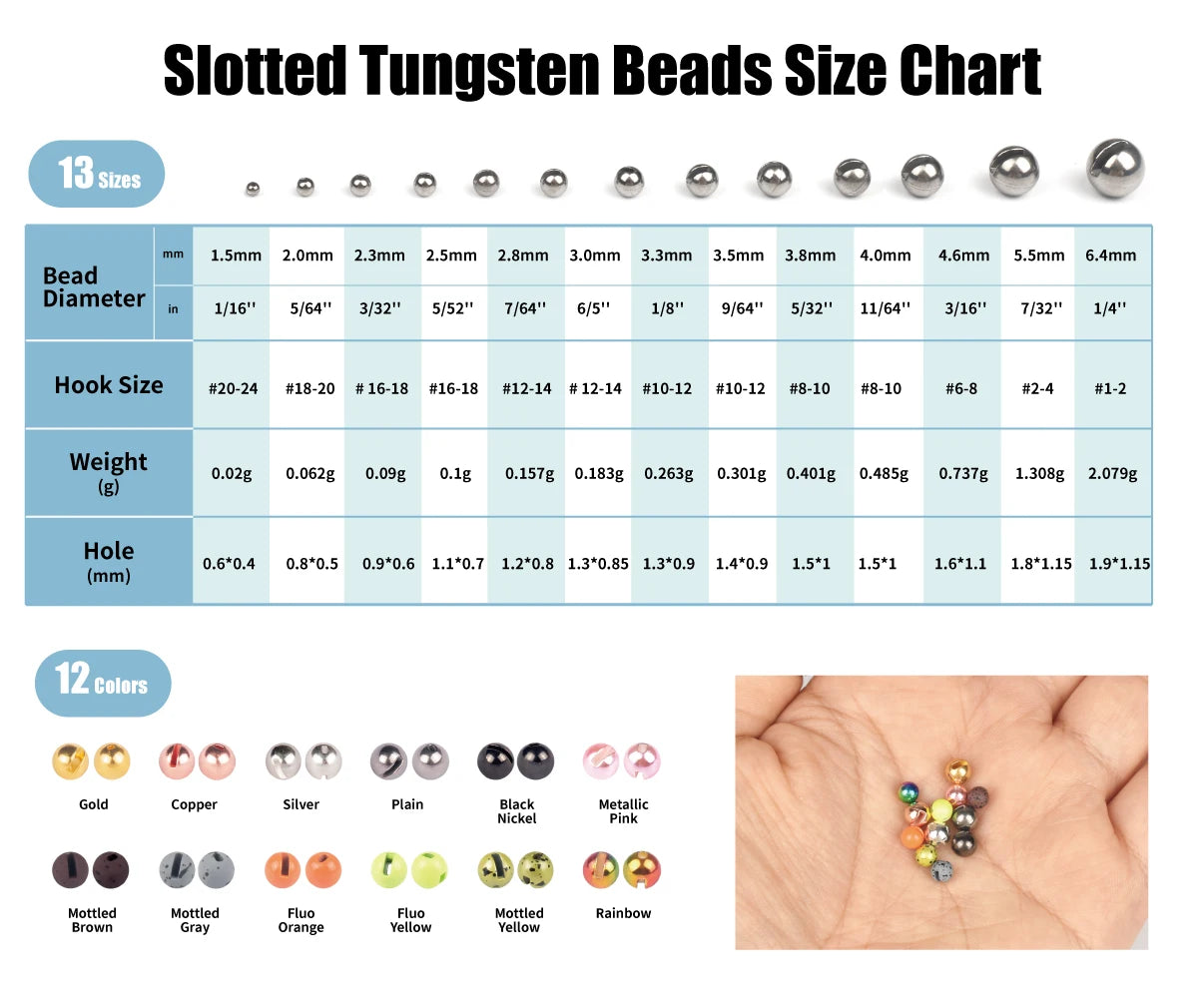 Slotted tungsten beads