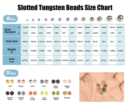 Slotted tungsten beads