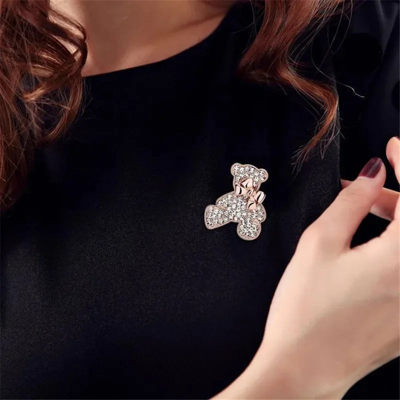 Teddy bear brooch