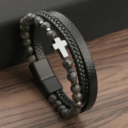 Mens rosary bracelet