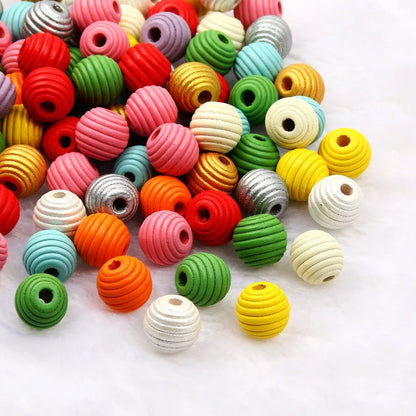 Colored wood beads