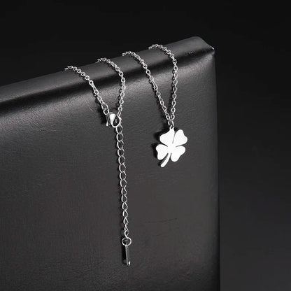 Gold four leaf clover necklace