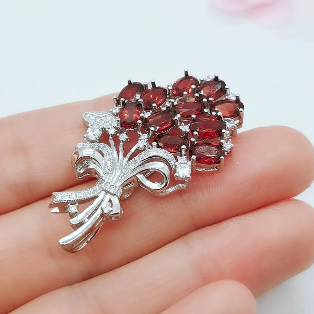 Garnet brooch vintage - Jewelry Universe - Jewelry making