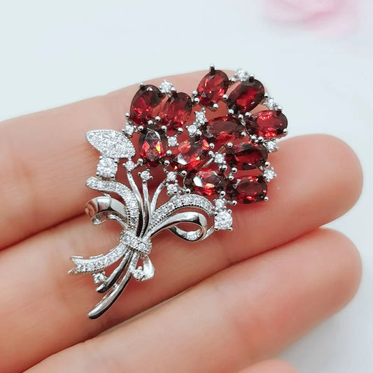 Garnet brooch vintage - Jewelry Universe - Jewelry making