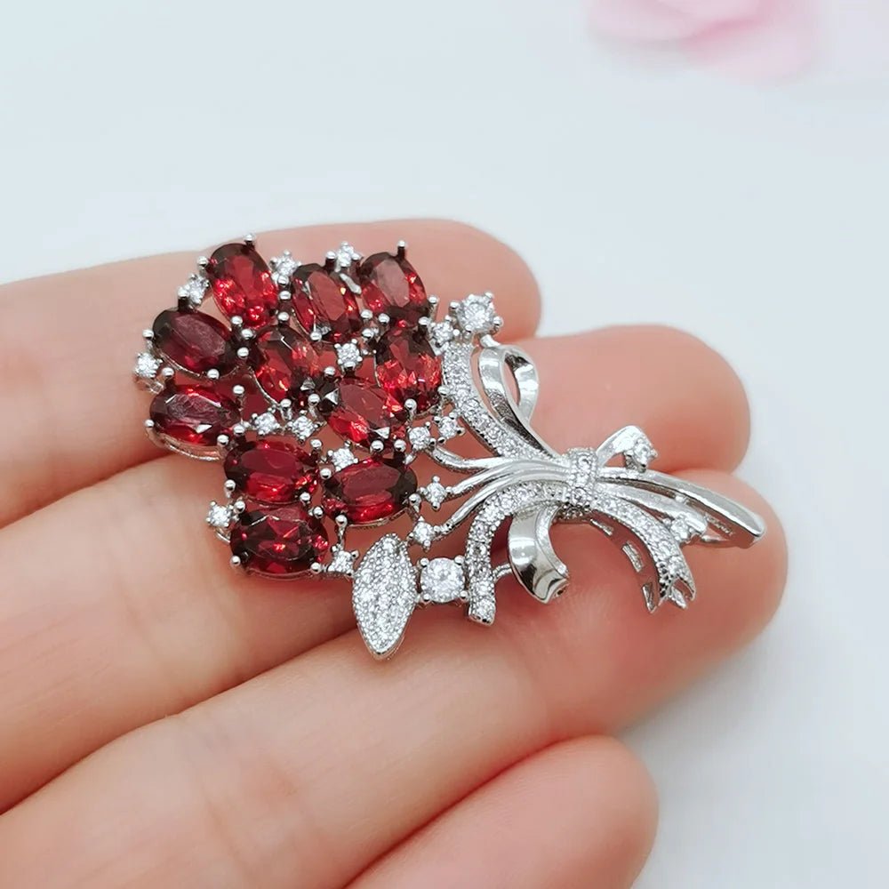 Garnet brooch vintage - Jewelry Universe - Jewelry making