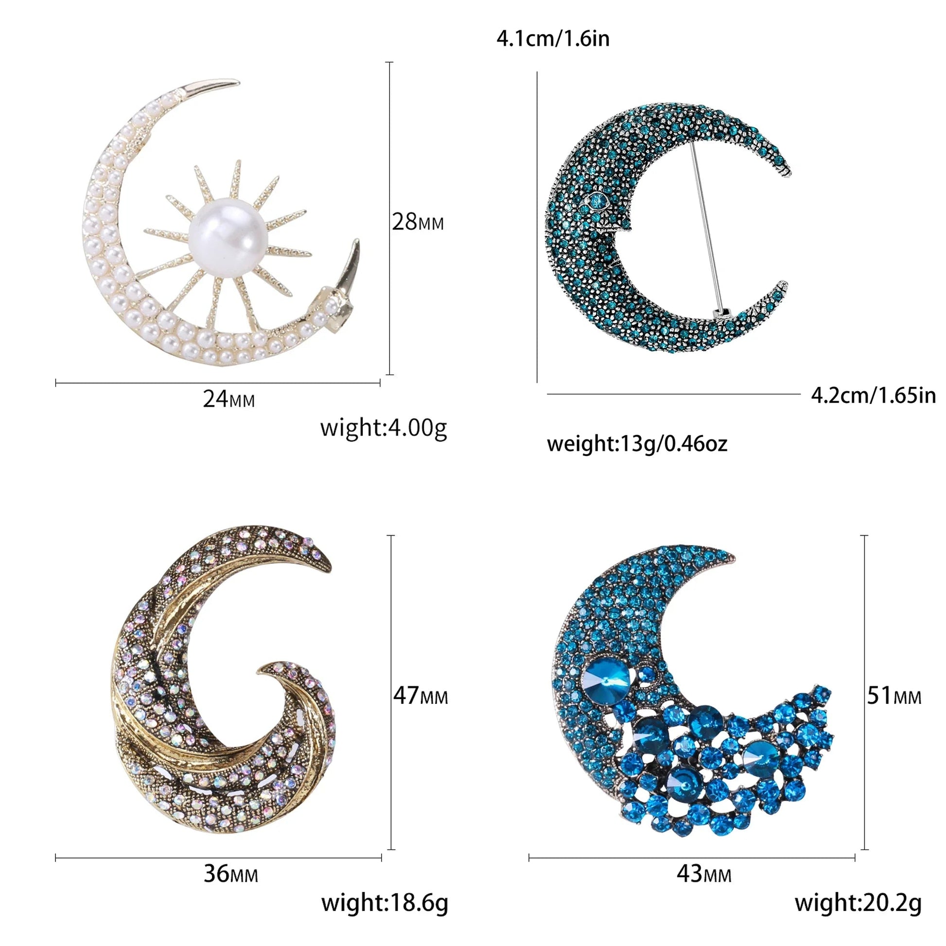 Moon brooch - Jewelry Universe