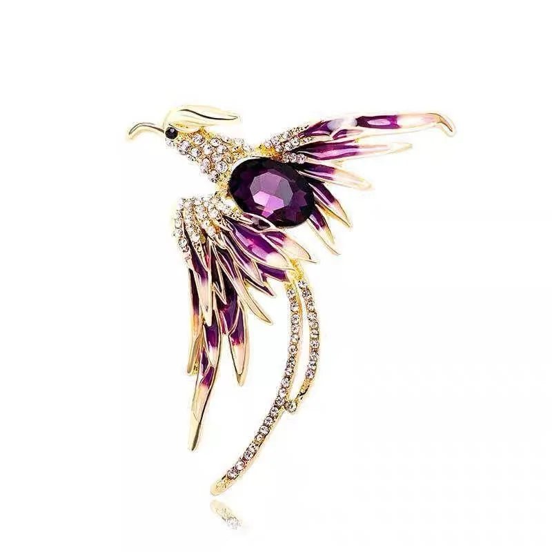 Phoenix bird brooch - Jewelry Universe
