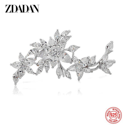 Sterling silver flower brooch - Jewelry Universe