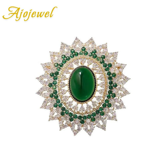 Vintage green rhinestone brooch - Jewelry Universe