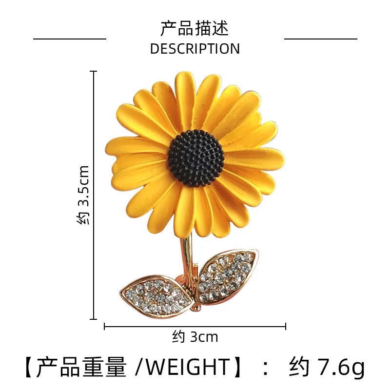 Vintage sunflower brooch - Jewelry Universe